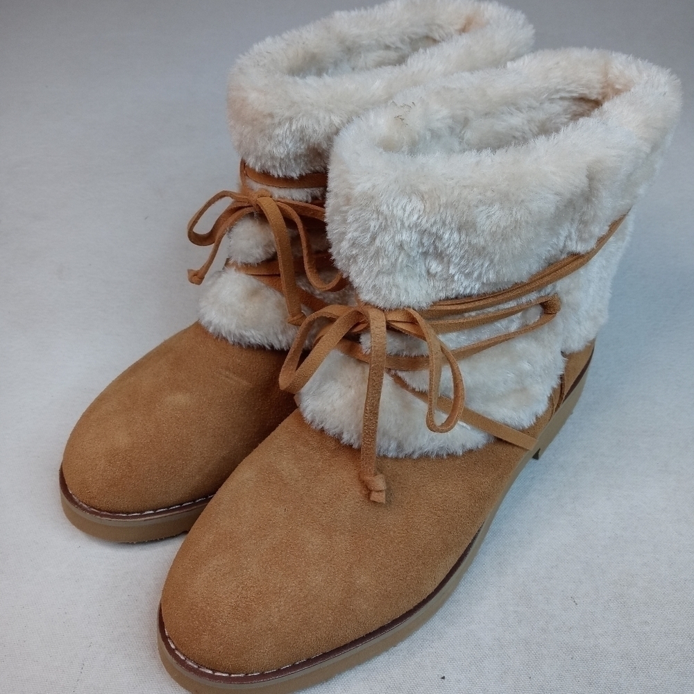 Style & Co women's brown suede faux fur lined and